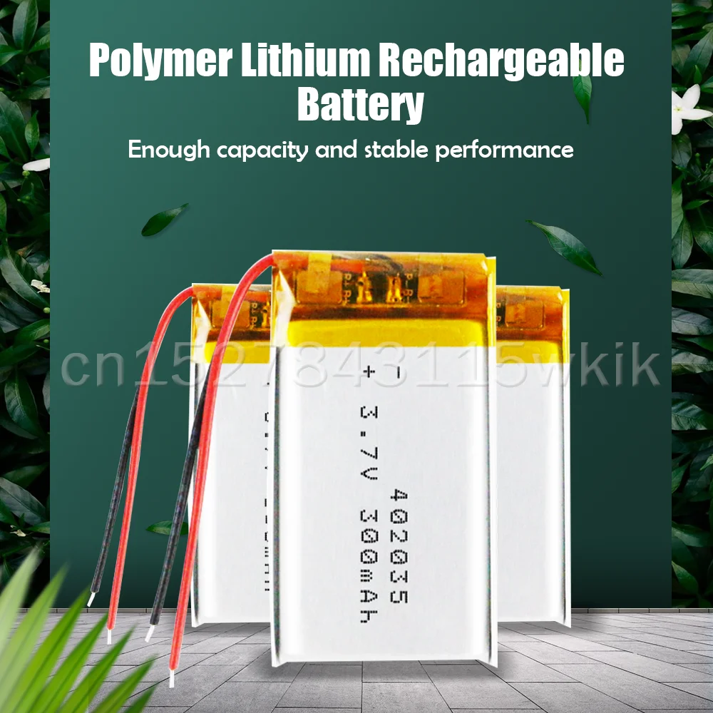402035 042035 3.7V 300mAh Lithium Polymer LiPo Rechargeable Battery For GPS DVR MP3 MP4 MP5 Bluetooth Headset Smart Watch Toys |