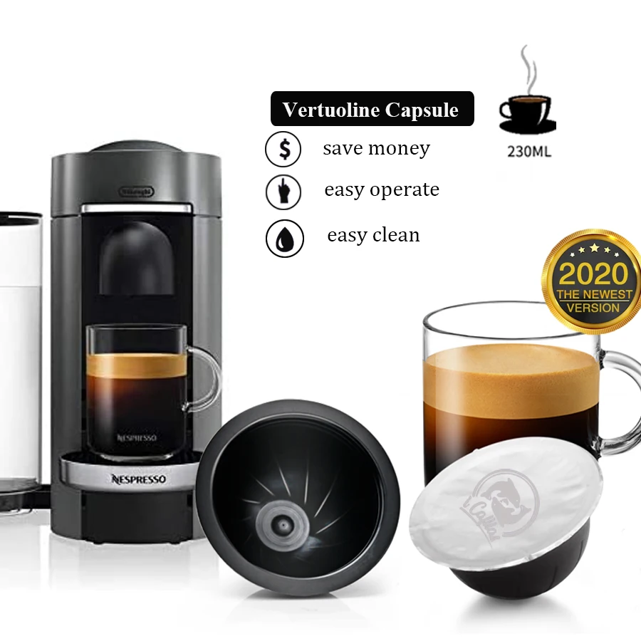 Многоразовые кофейные капсулы icafilas многоразовые Vertuo совместимые с Nespresso Vertuoline GCA1