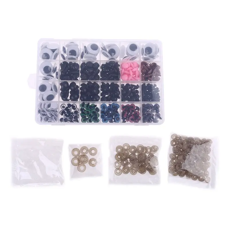 

Глаза пластиковые с шайбами, 376 шт./коробка, Изготовление поделок своими руками