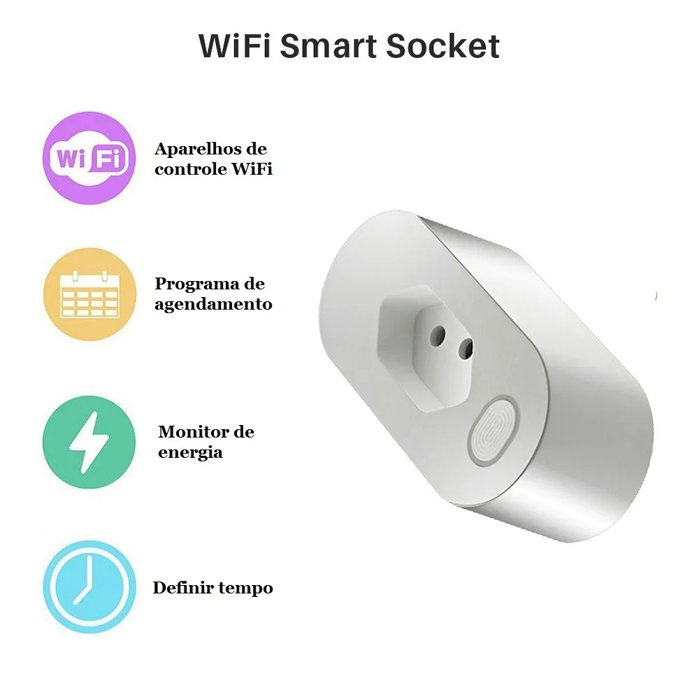 Бразильская Розетка WIFI умная штепсельная вилка BR Беспроводная розетка Smart Life Tuya