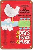 metal sign flashing woodstock aquarius peace day music family vintage retro wall art poster square metal sign 8x12 inches