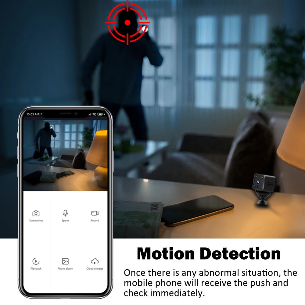 Мини камера Hismaho HD 1080P IP Wi Fi домашняя безопасности радионяня питание от батареи