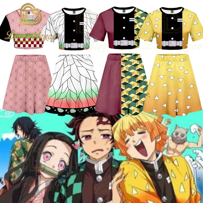 Костюм женский летний из юбки и шортов рассекающий демонов|Игровые костюмы| |