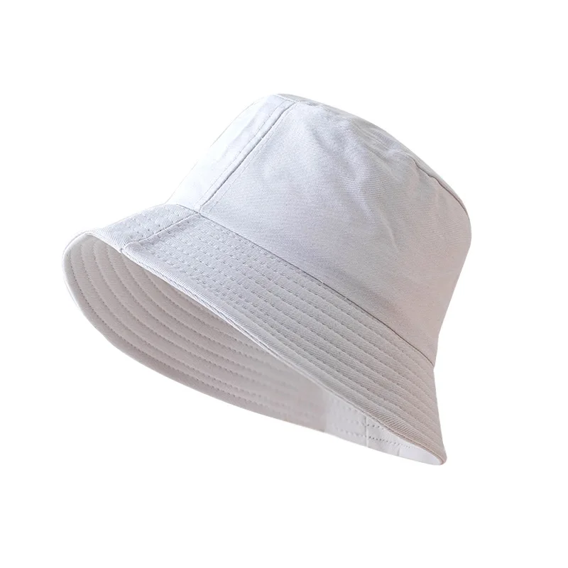 Black White Solid Bucket Hat Unisex Bob Caps Hip Hop Gorros Men Women Summer Panama Cap Beach Sun Fishing Boonie | Аксессуары для