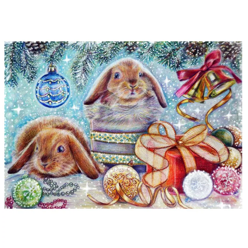 5D алмазная живопись кролик животные полная Алмазная квадратная круглая Стразы