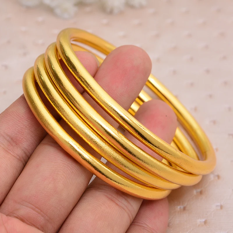24 K Fine Gold GF браслет в дубайском стиле Африка Арабские украшения 4 шт. сборка Мода Дубай абразивный взрывной браслет ювелирные изделия