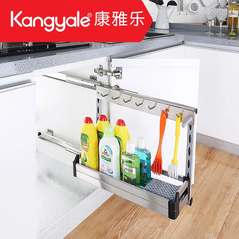 Кухонный шкаф тянущаяся корзина многофункциональная боковая установка shui cao lan с