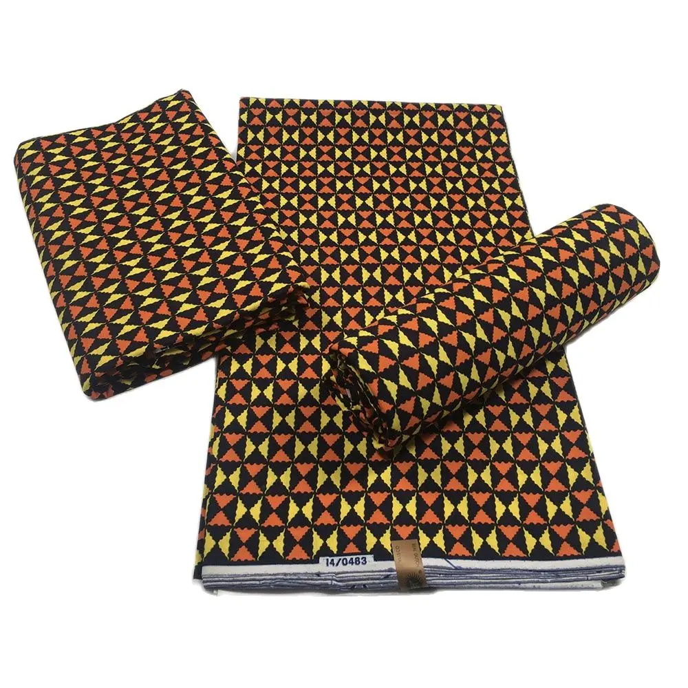 

African wax Fabric Print 2021 2021 New style High Quality Cotton Wax fabric 6Yard Ankara Wax Real Nigerian Wax For Dresses