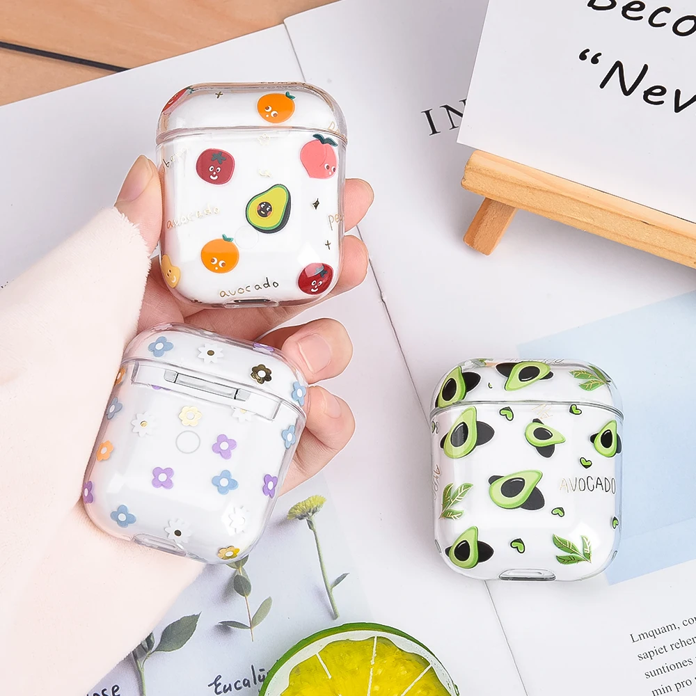 Симпатичный Прозрачный чехол для наушников Airpods pro 1 2 с фруктовым узором
