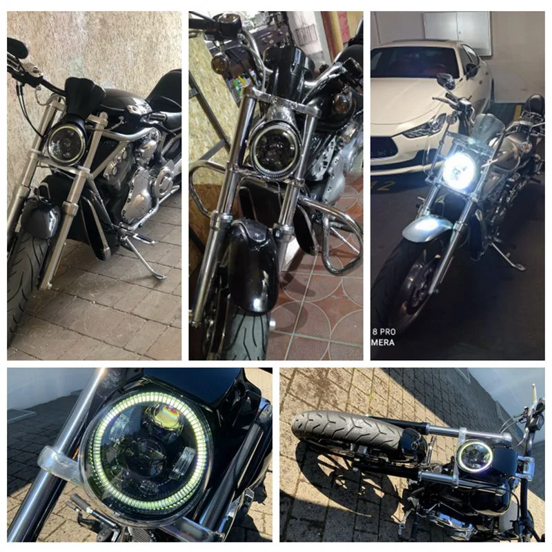 Новейшая светодиодная фара DOT E9 V с кольцом DRL для мотоцикла VROD VRod VRSCF VRSC |