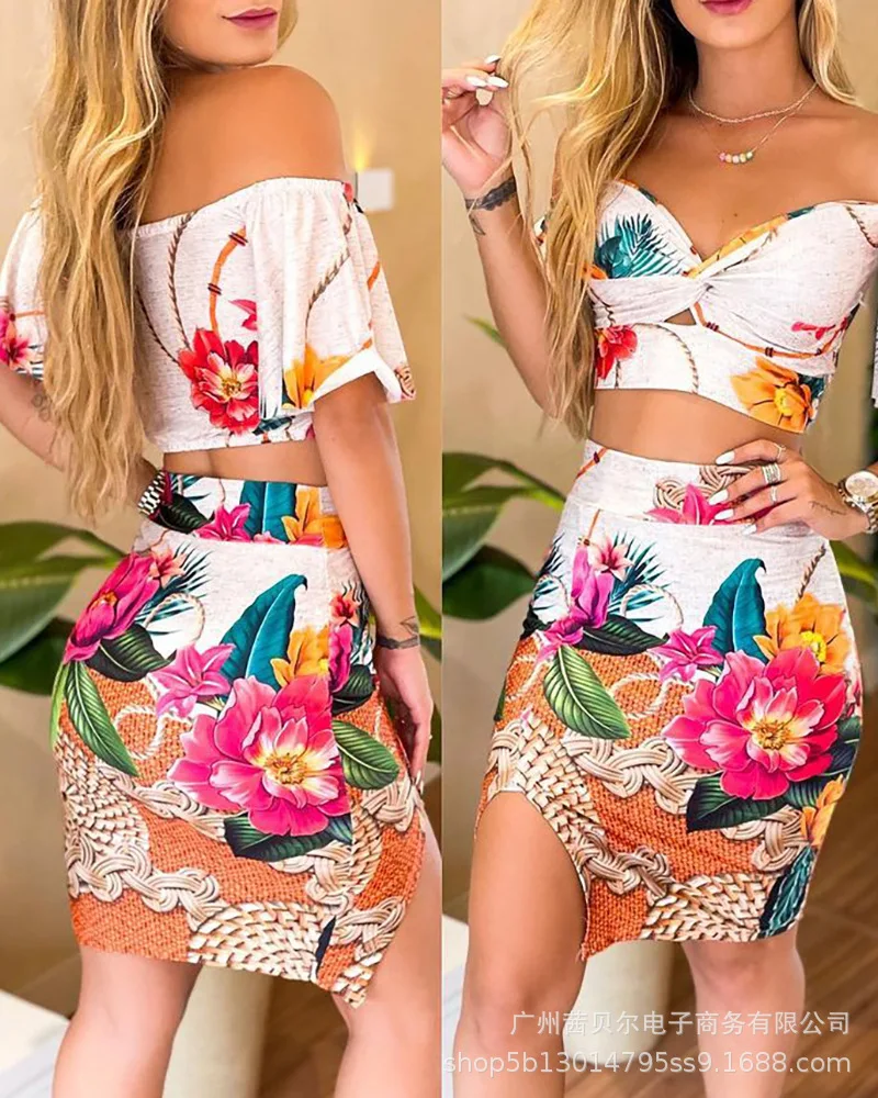 

Nice Summer Pop Fashion Off-White Printed Casual Dress woman dress