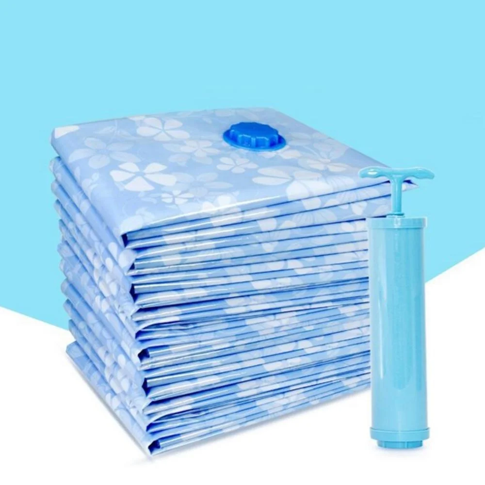 

7- 11PCS Thickened Vacuum Bag With Hand Air Pump Reusable Blanket Clothes Quilt Storage Bag Organizer Foldable Compressed Bag