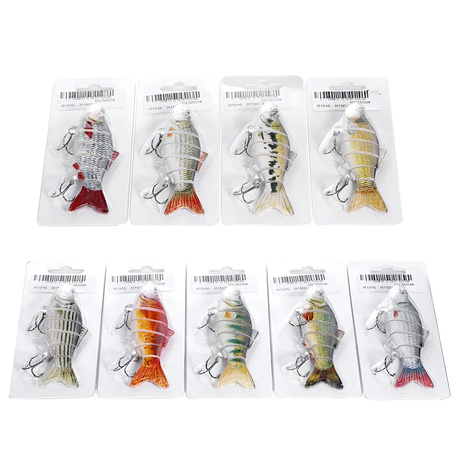 1 шт. рыболовные приманки наживки многосекционные жесткие 10 см 19 г искусственная