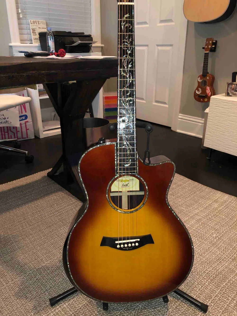 Табак sunburst Chaylor sp14ce Акустическая гитара настоящий abalone SP14 Акустическая Электрогитара твердый верхний подлокотник ps14ce акустическая