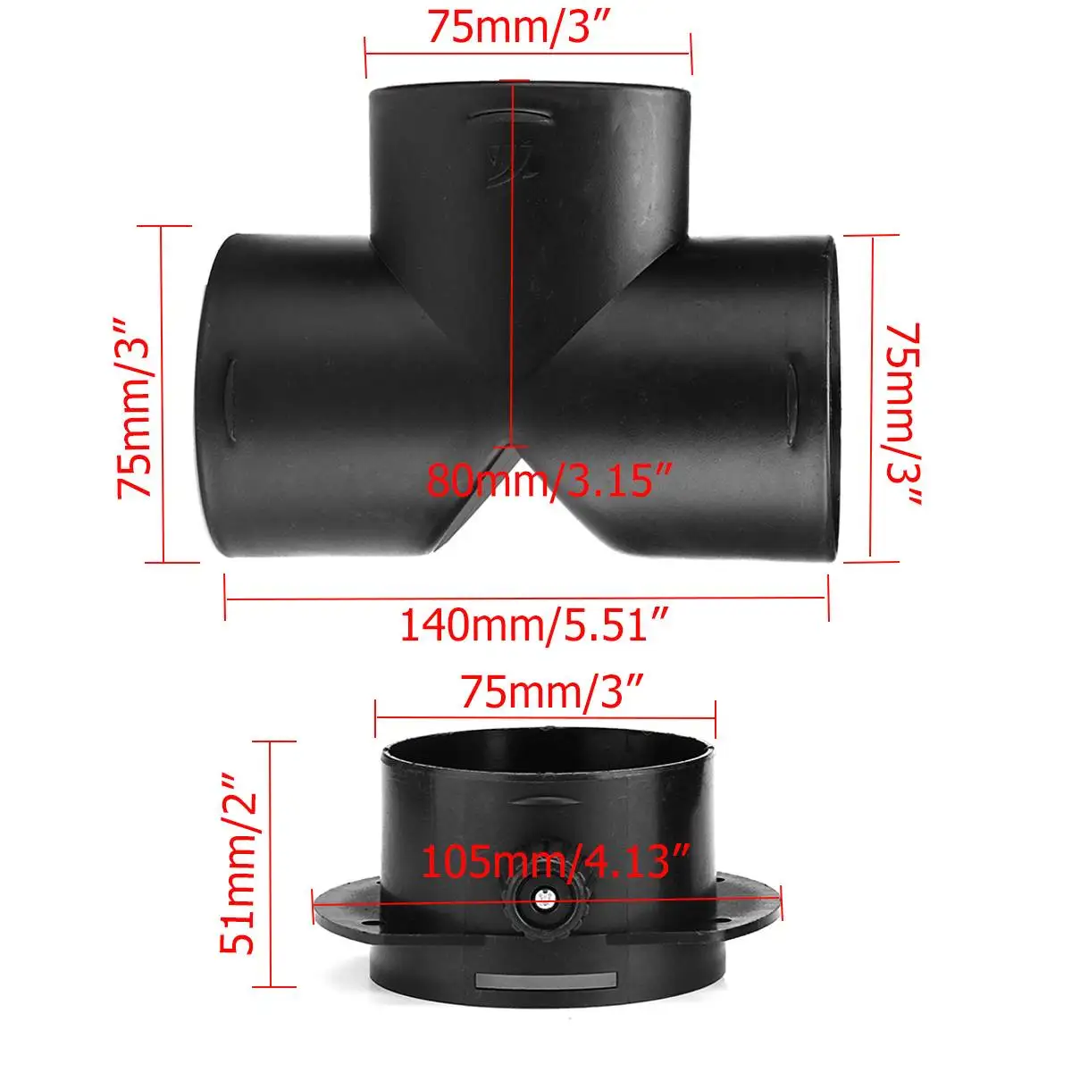 75 мм дизельный Обогреватель воздуховод Т-образный Выпускной Соединитель с