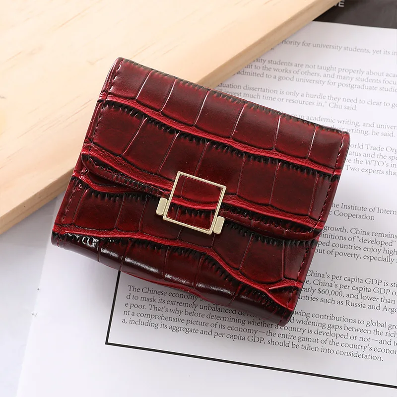 

Women Card Bag New Female Buckle Wallet Multi Function Driver's License Card Folder Credit Organ Card Bag Leather Id Holder