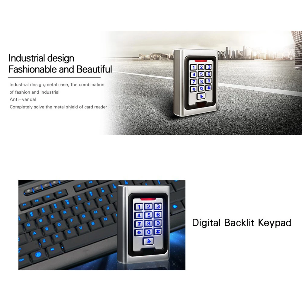 Уличная водонепроницаемая система контроля доступа к дверям IP65 RFID 2000