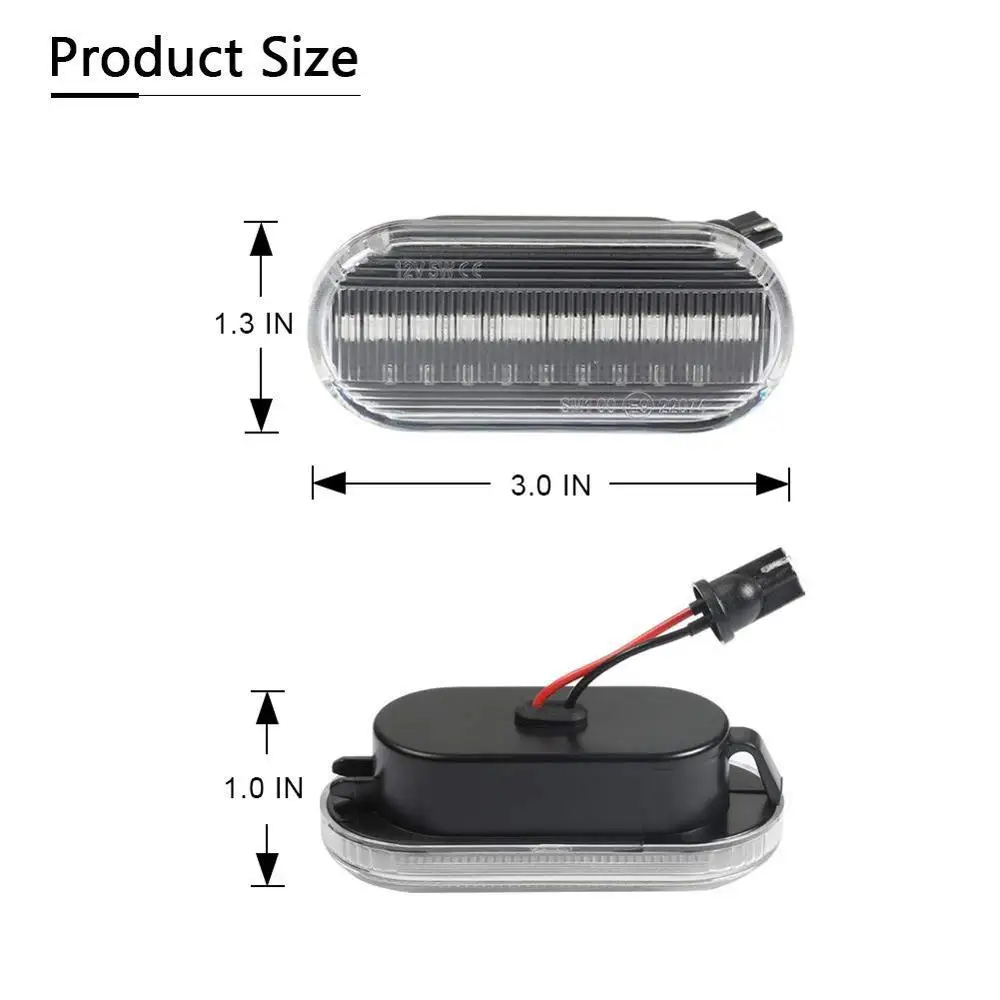2 шт. динамический дымчатый Янтарный светодиодный светильник с боковым маркером