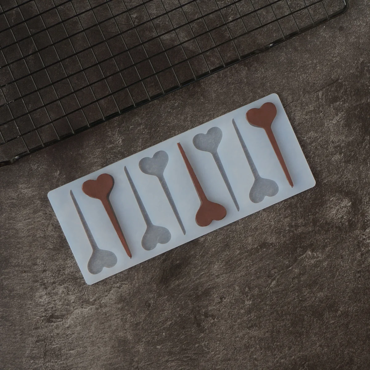 В форме сердца трафарет для шоколада Форма кексов Топпер украшения силиконовые