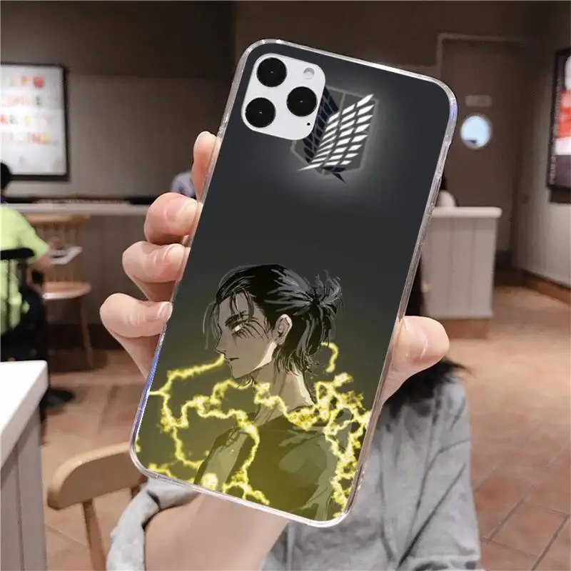 

Attack on Titan Eren Jaeger Phone Case For iphone 12 11 Pro Max Mini XS Max 8 7 6 6S Plus X 5S SE 2020 XR Silicone Soft Cover