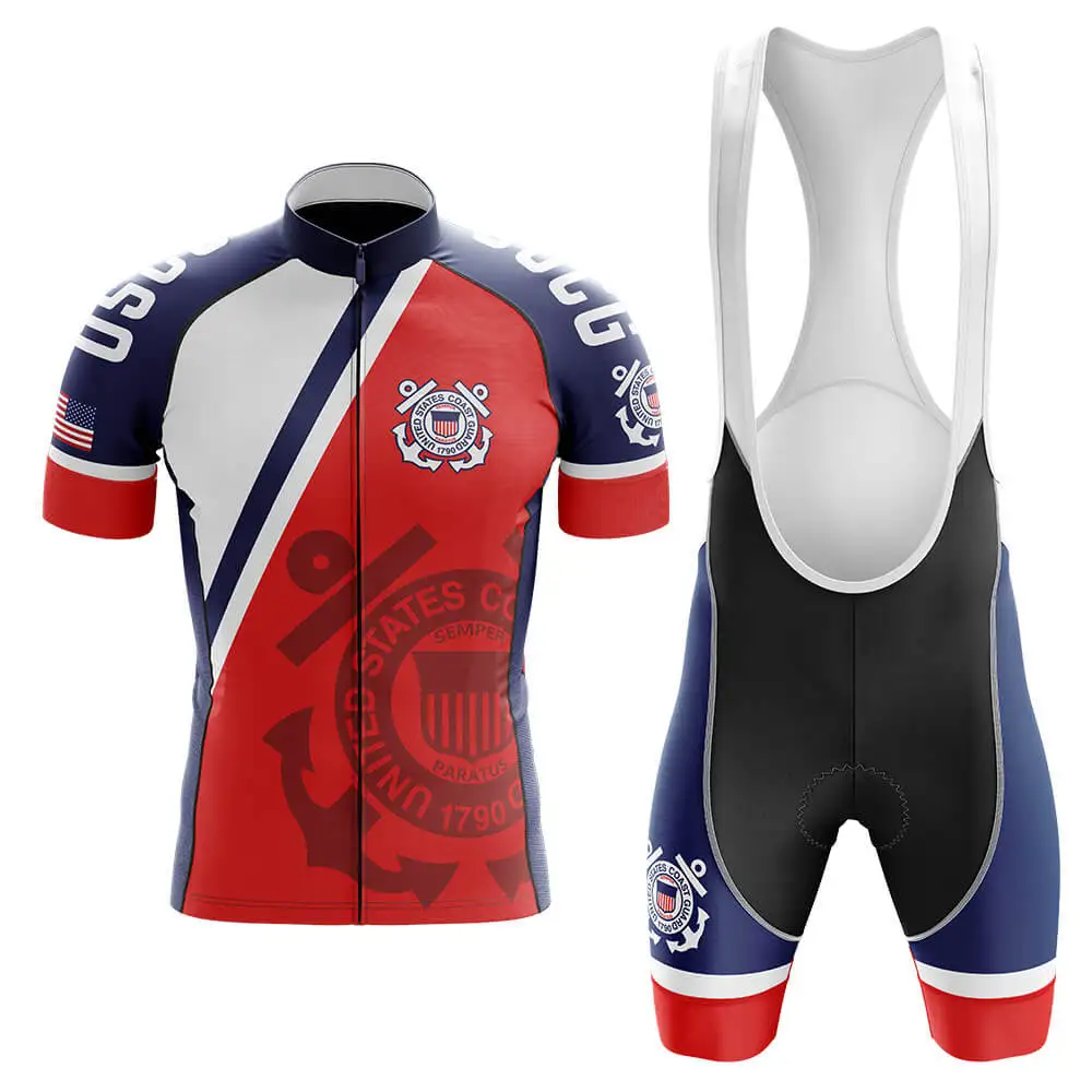 

U.S. Coast Guard Cycling Kit Bike Uniform Summer Cycling Jersey Set Road Bicycle Jerseys MTB Bicycle Wear Breathable Sports Team