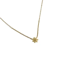 titanium steel small daisy necklace titanium steel clavicle durable chain fashion trend wild flat necklace