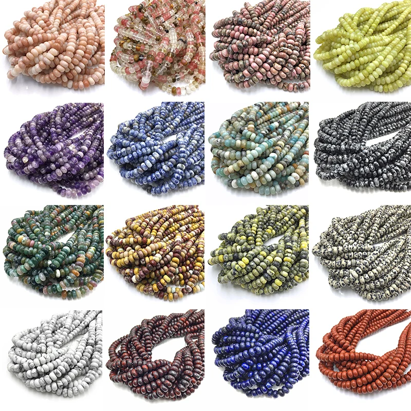 Оптовая продажа круглые бусины Рондель из натурального камня аметиста амазонита