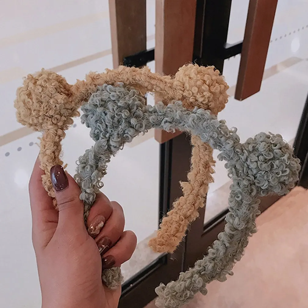 

New Women Cute Coral Fleece Headband Cat Ears Elastic Headbands Soft Autumn Winter Hoop for Hair Hairbands Accessories for Hair