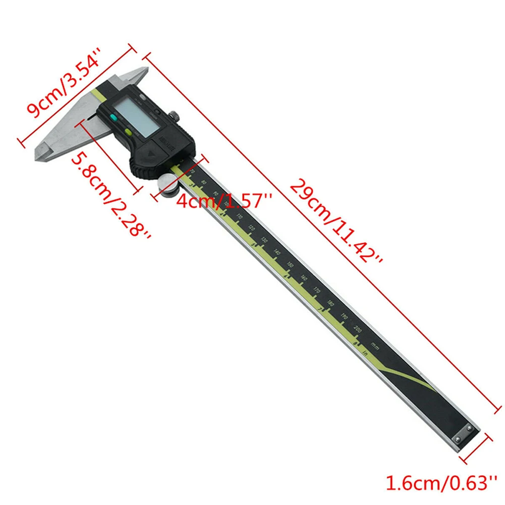 

Dial Calipers Vernier Caliper 200mm 8 Inches Digital Display Instrument