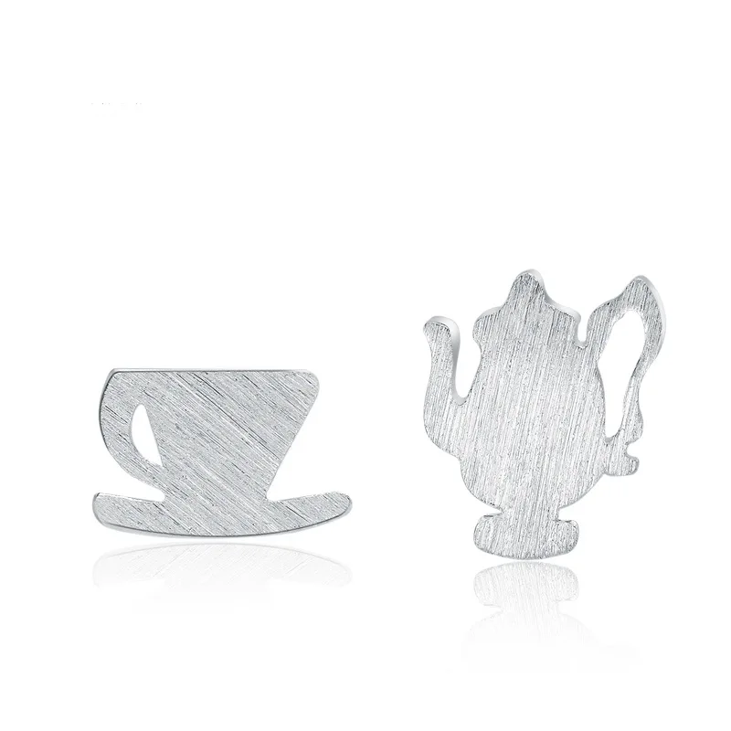 

REETI 925 sterling silver teapot cup Stud Earrings for Women Elegant Wedding Jewelry pendientes mujer moda 2019 Brincos