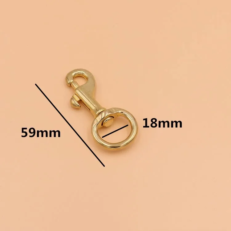59x18mm 5 шт. Твердый латунный триггер вертлюжный рым крюк с карабином для лямки кожаный мешочек ручного изготовления ремень крюк застежка ПЭТ карабин для собачьего поводка - Цвет: 59x18mm