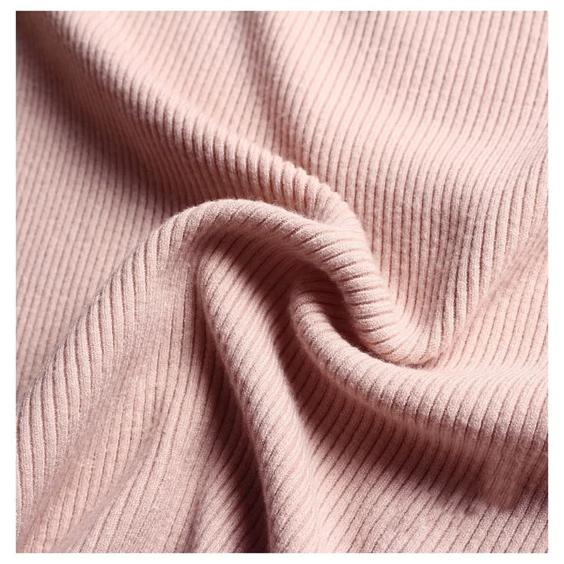 High collar pleated sweater female high elastic Slim 2019 autumn and winter fashion sexy knit pink white black coat | Женская одежда