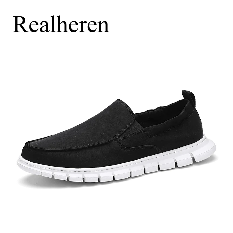 

Spring Casual Shoes Slip-Ons Shoes Handmade Designer Mens Loafers Flat Non-Leather Black Sneakers Shoes New Fashion 2021