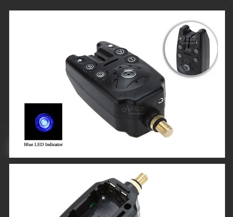 Сигнализатор поклевки рыболовный с 2 светодиодами синий свет Регулируемый тон