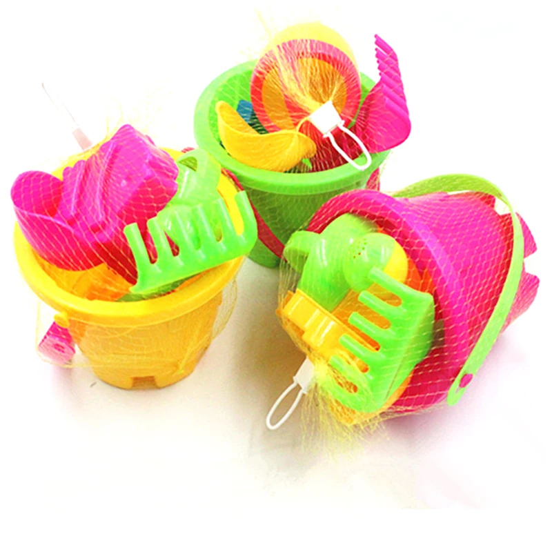

5pcs/Set Summer Children'S Beach Toys Bucket Spade Shovel Rake Water Tools Sand Kids Beach Toys Sand Dune Tool