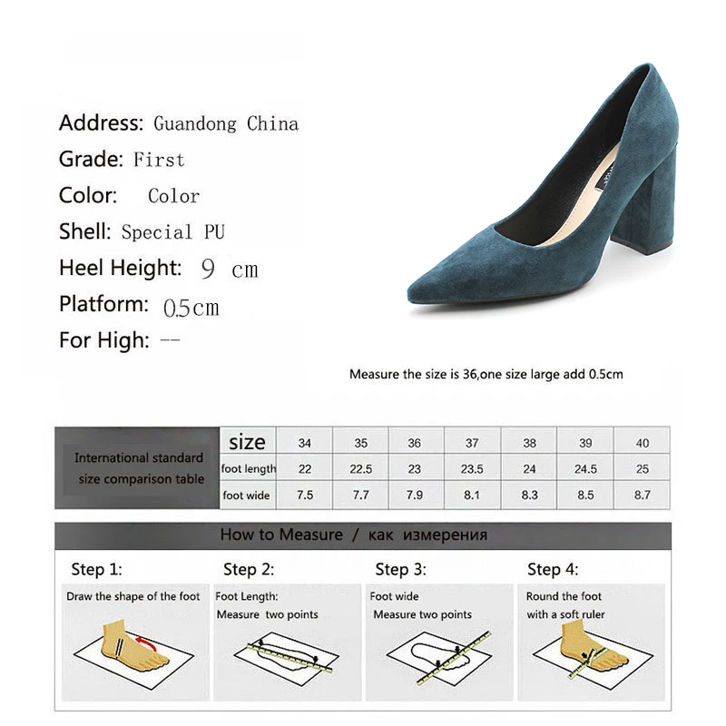 

Meriahzheng 9CM Spring 2021 Shallow Mouth Comfortable Women's Shoes High Heel Women Pointed Professional Suede Work Shoes TWS
