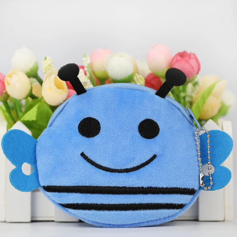 Горячая Распродажа Kawaii мультфильм насекомое/Бабочка Детский плюшевый Кошелек для монет кошелек на молнии кошелек для девочек подарок - Цвет: 12