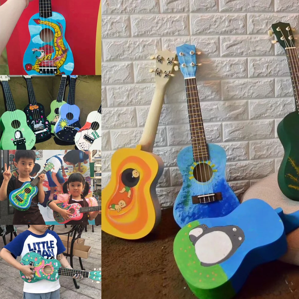 21 дюймов недостроенный DIY миниатюрная гитара укулеле-сопрано фирмы укулеле