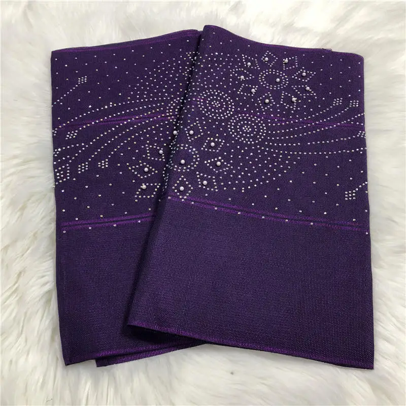 Африканский gele головной убор aso oke головной убор с бисером нигерийские Стразы gele головной убор мода для вечерние 2 шт./лот-AH30 - Цвет: 33