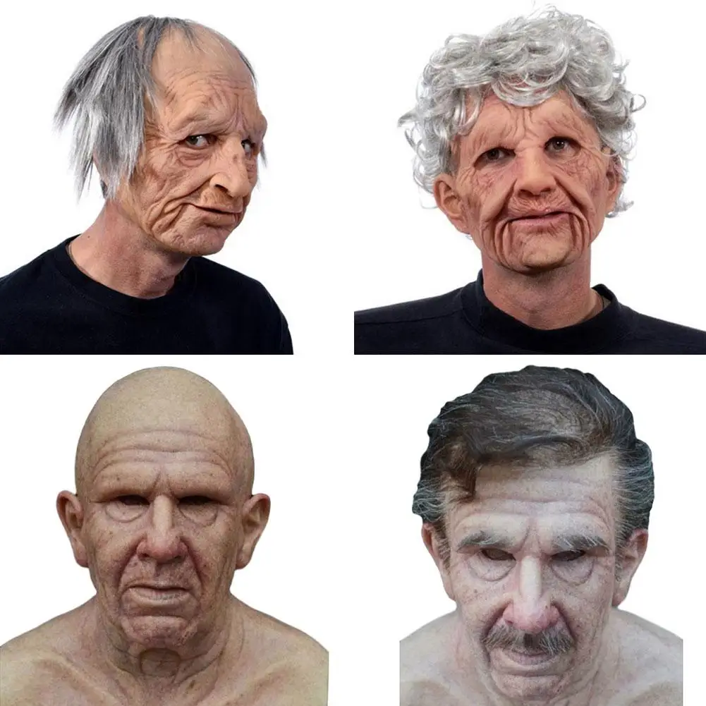 

Hot sale Old Man Scary Mask Cosplay Scary Latex Mask Halloween Horror Funny Cosplay Party Mask Old Man Head Helmet Mask