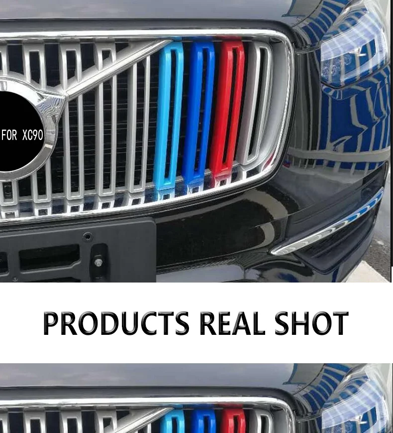 Для Volvo xc90- модель Трехцветная сетчатая Декоративная полоса Новая сеть модифицированные специальные цветные наклейки