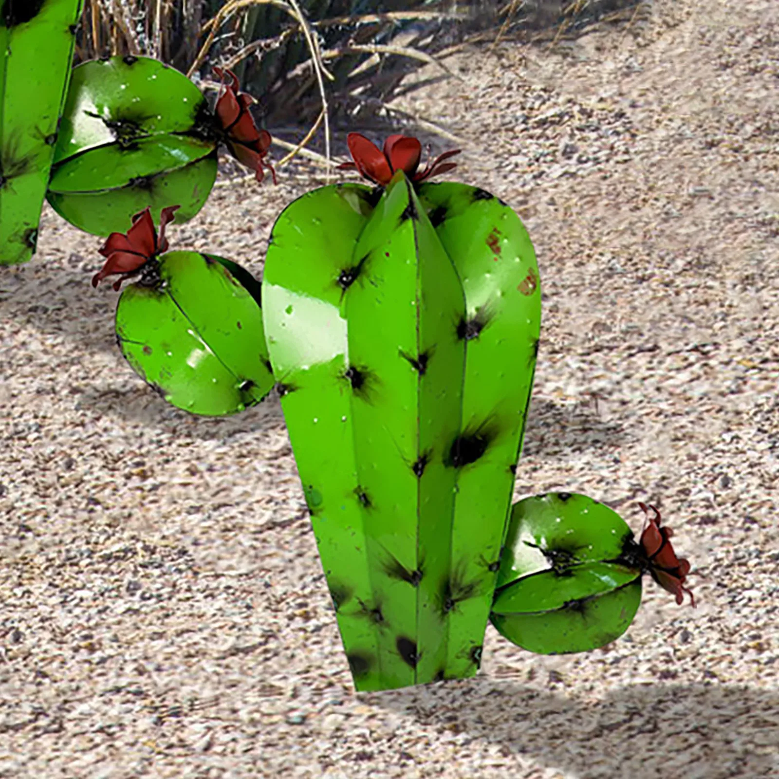 

Metal Cactus Sculpture Rustic Hand Painted Metal Art A Gave Plant Garden Yard decoracin de habitacin