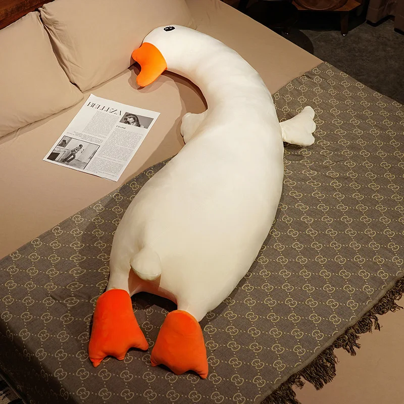 

Плюшевая подушка с белой уткой, игрушки для девочек, мягкая большая набивная плюшевая подушка единорог, обнимающая подушка, супер мягкие иг...