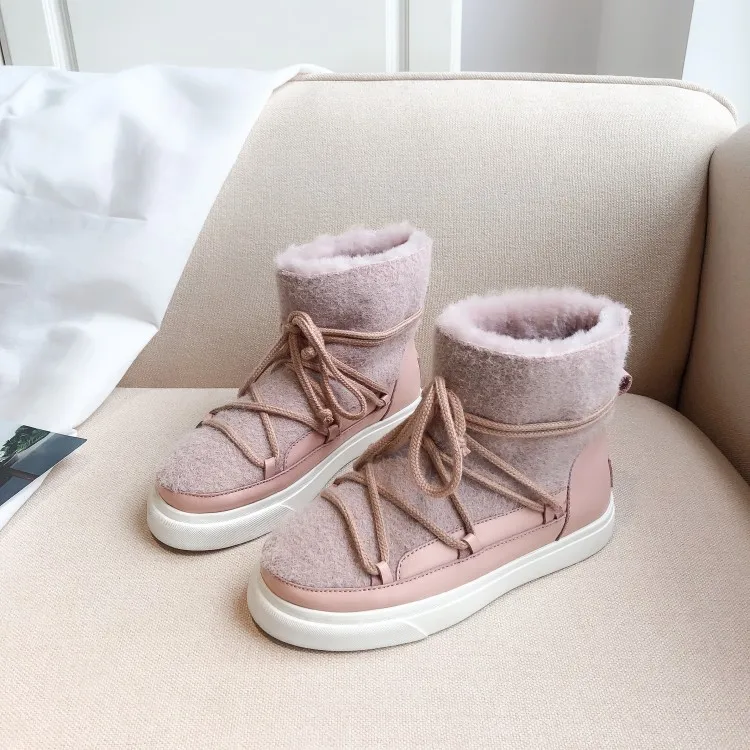

Newest Brand Newest Thick Bottom Woman Winter Shoes Warm Snow Boots Female Fur Slip-on Ankle Boots women zapatos mujer Boots