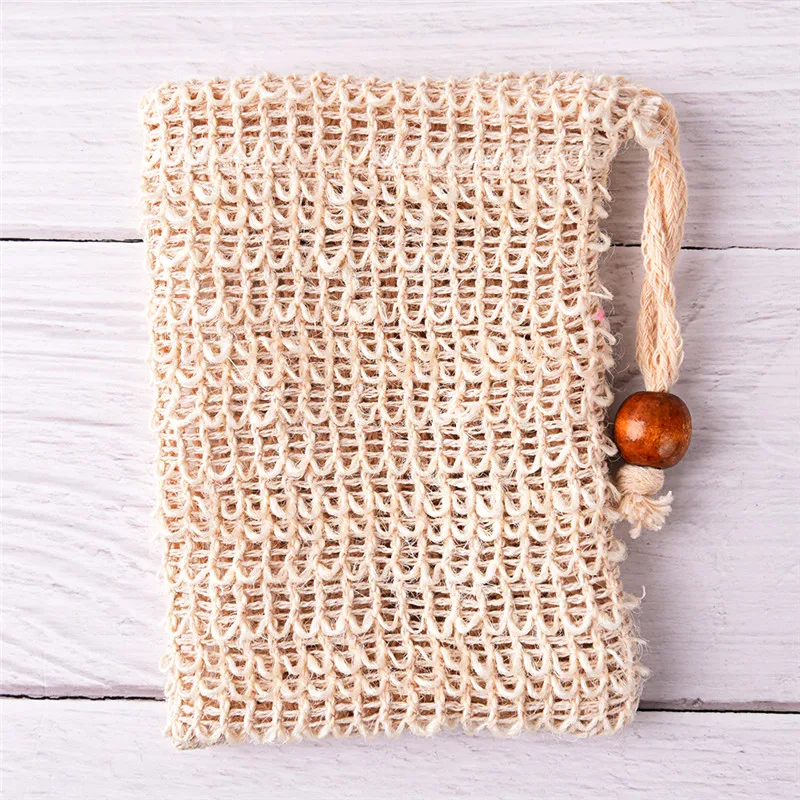 

1 PC Natural Exfoliating Soap Bags Handmade Sisal Soap Bags Natural mesh Soap Saver Pouch Holder Bath Soap Holder bathroom New