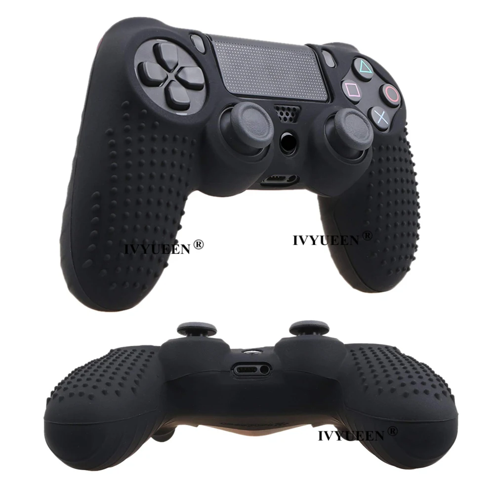 IVYUEEN силиконовый чехол с шипами для sony playstation 4 PS4 Pro тонкий контроллер защитный чехол для джойстика с 2 захватами для большого пальца