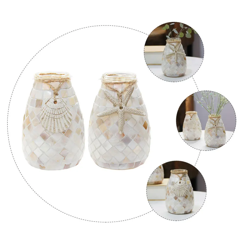 

2pcs Tabletop Flower Container Delicate Glass Vase Simple Vase Elegant Vase