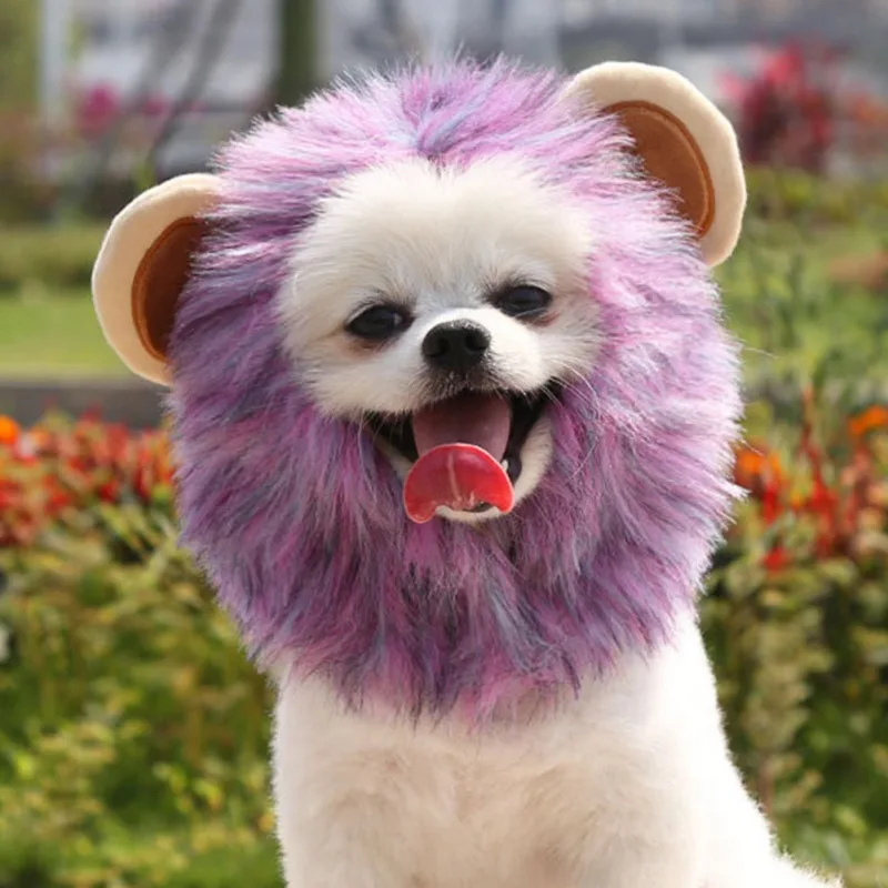 Хэллоуин Лев с гривой Кот парик забавная одежда для домашних животных собака