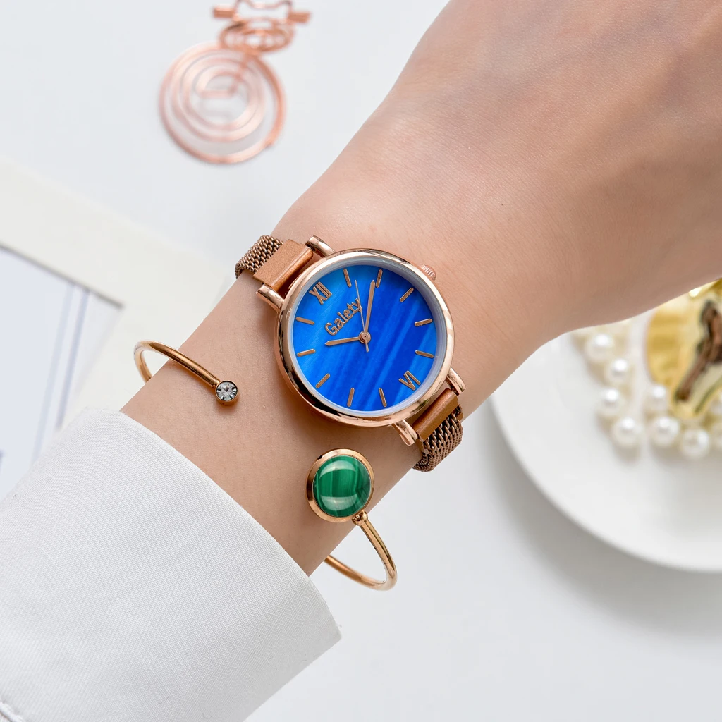 

Uhr набор меховые женские роскошные магнитные повязки Kleid Wris плоские женские модные повседневные повязки на руку деловые кварцевые часы