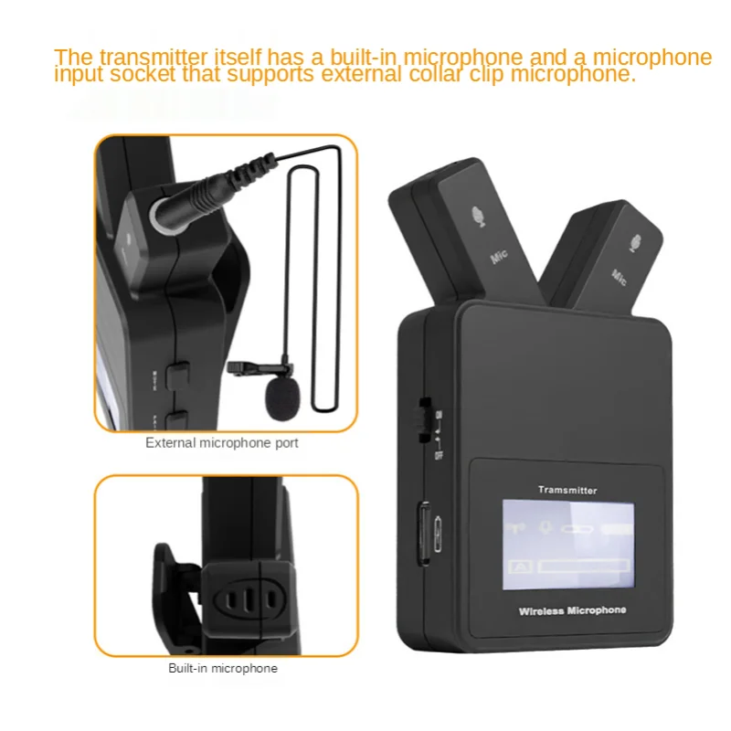 

Беспроводной микрофон петличный Douyin с функцией шумоподавления, 2,4 ГГц